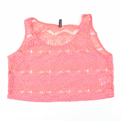 H&M Womens Pink Floral  Cropped Tank Size 16