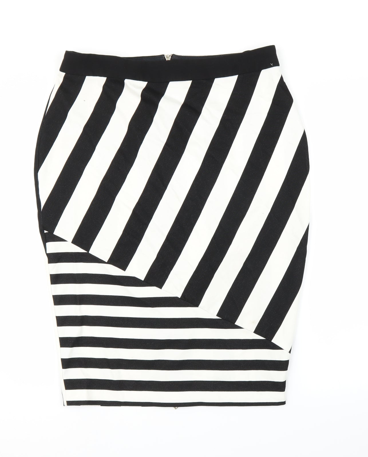 River Island Womens Black Striped  Straight & Pencil Skirt Size 16