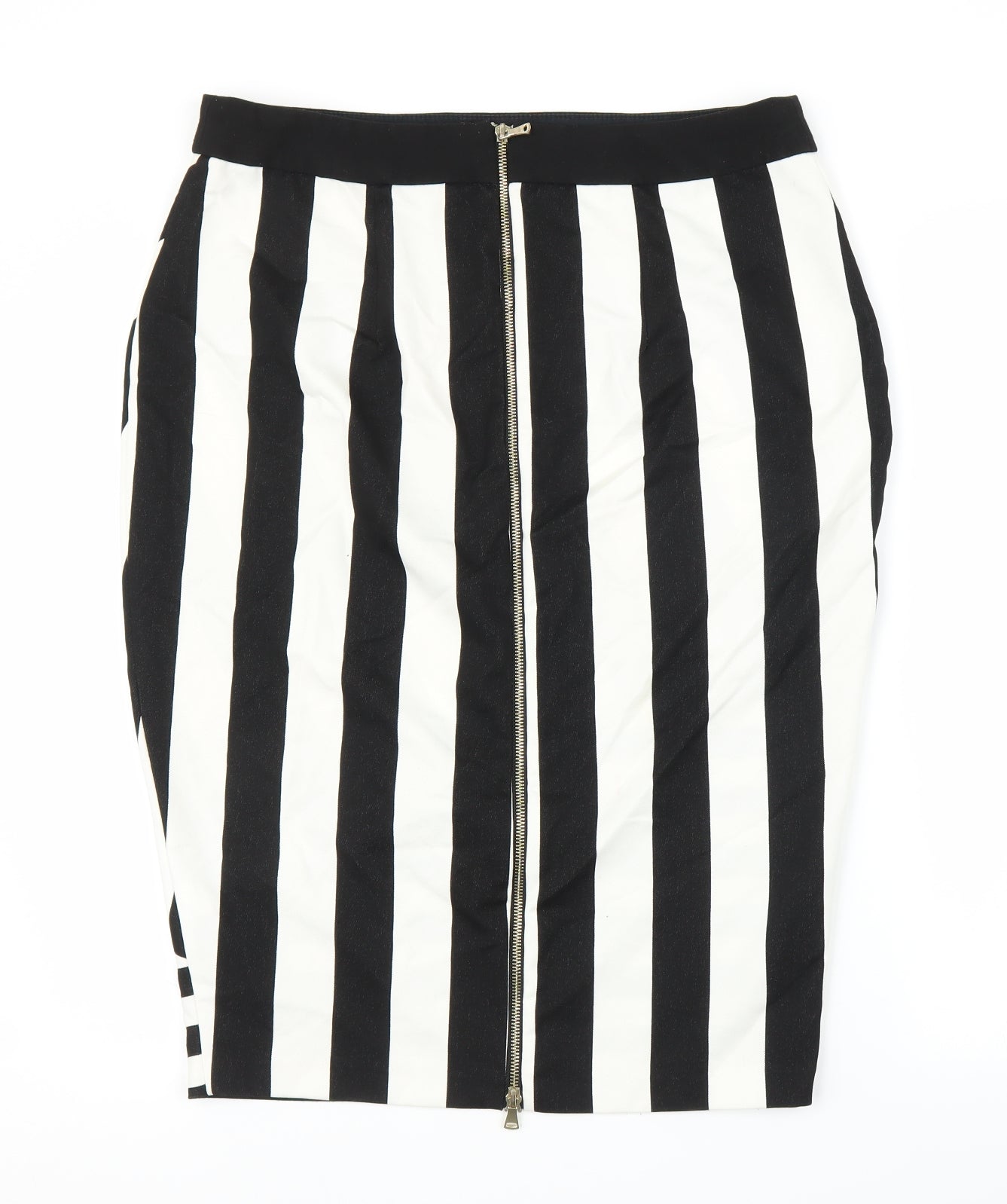 River Island Womens Black Striped  Straight & Pencil Skirt Size 16