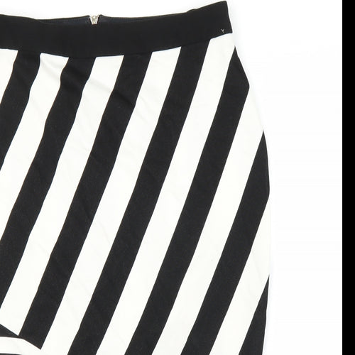 River Island Womens Black Striped  Straight & Pencil Skirt Size 16