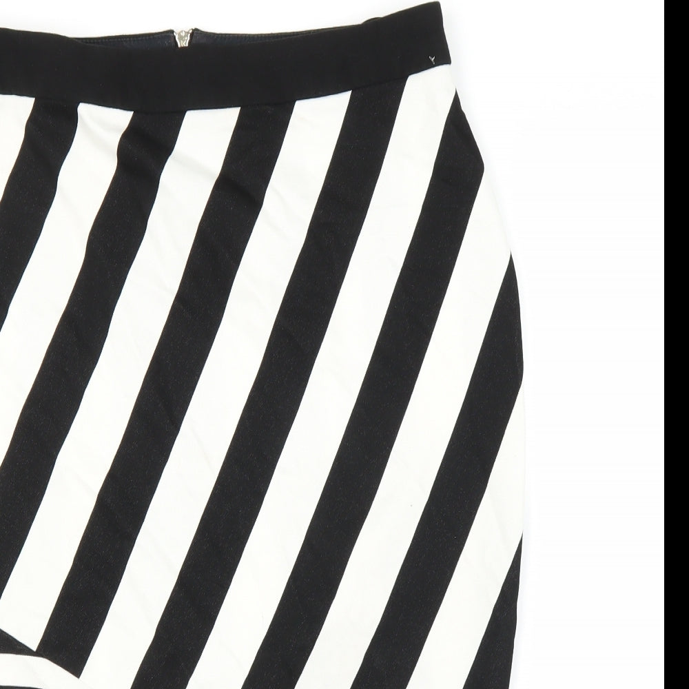 River Island Womens Black Striped  Straight & Pencil Skirt Size 16