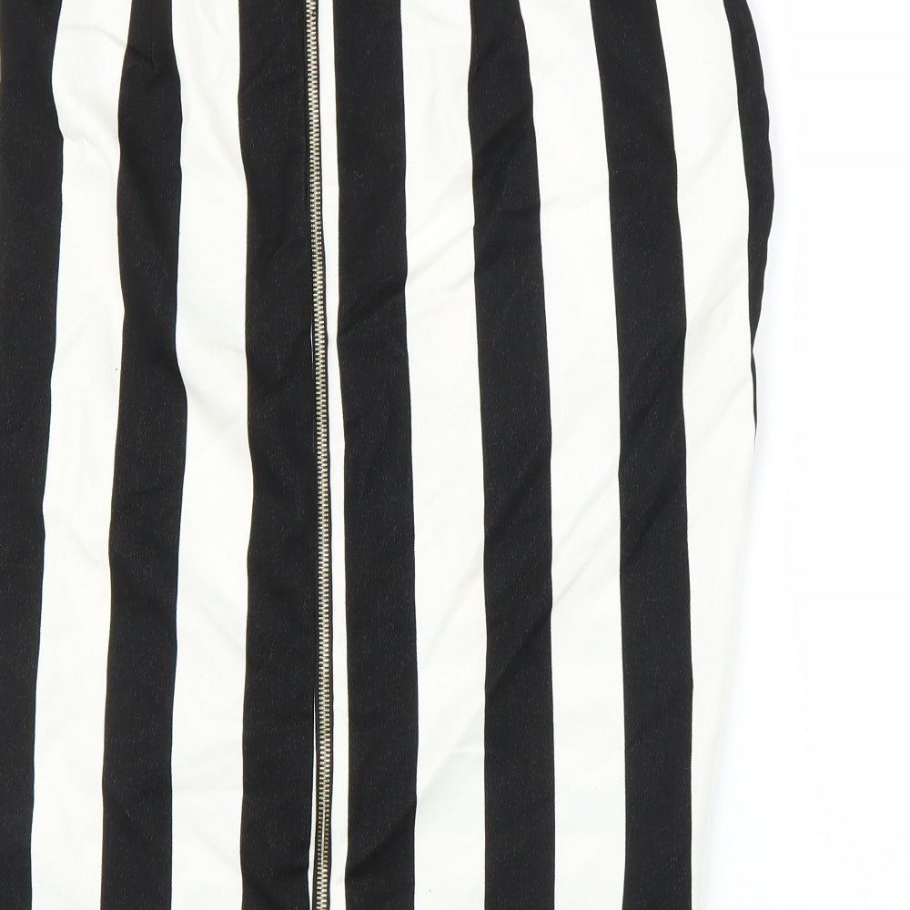 River Island Womens Black Striped  Straight & Pencil Skirt Size 16