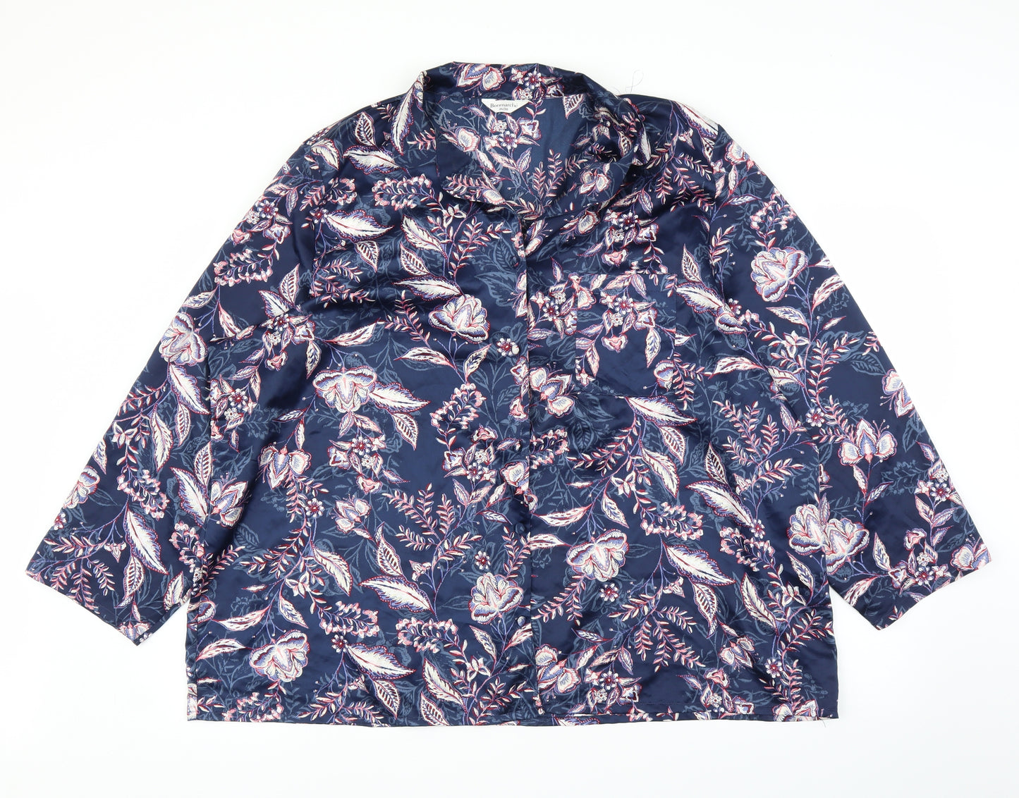Bonmarché Womens Blue Floral  Top Pyjama Top Size 24