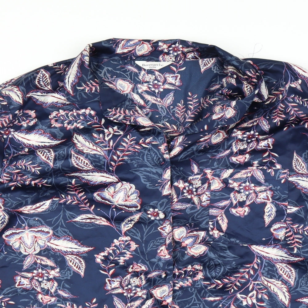 Bonmarché Womens Blue Floral  Top Pyjama Top Size 24