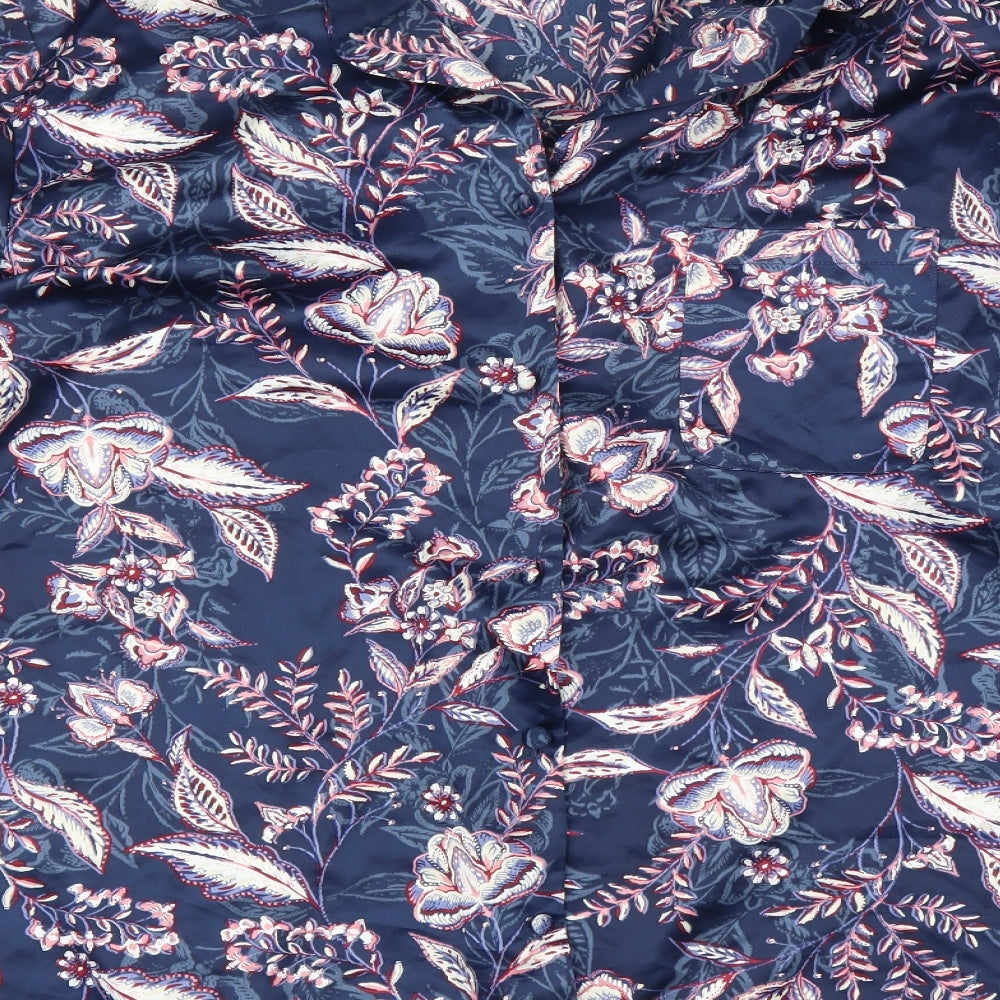 Bonmarché Womens Blue Floral  Top Pyjama Top Size 24