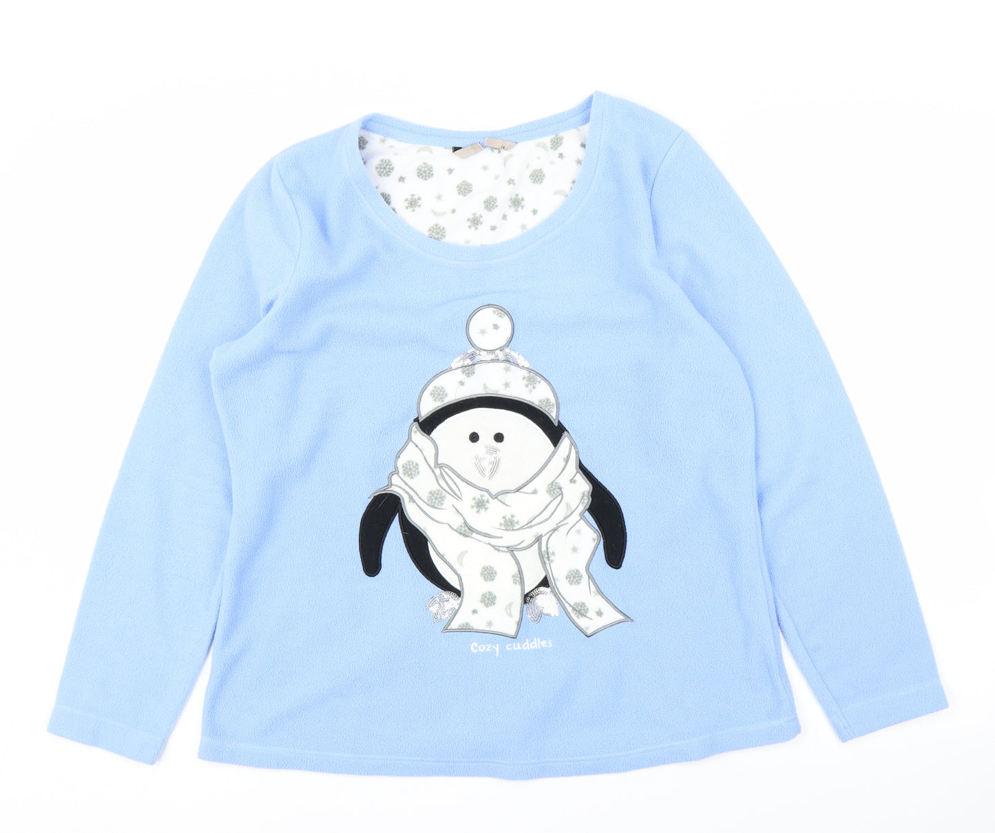 Preworn Womens Blue  Fleece Pullover Jumper Size 16  - Christmas