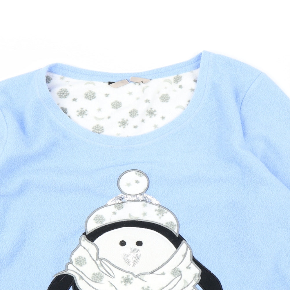 Preworn Womens Blue  Fleece Pullover Jumper Size 16  - Christmas