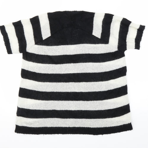 Topshop Womens Black Striped  Pullover Jumper Size 10