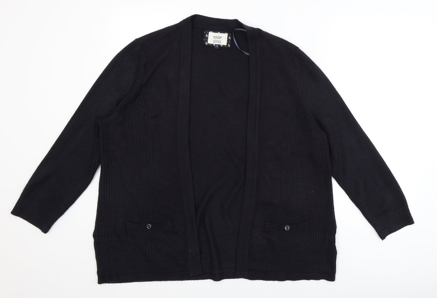 Maine Womens Black   Cardigan Jumper Size 18