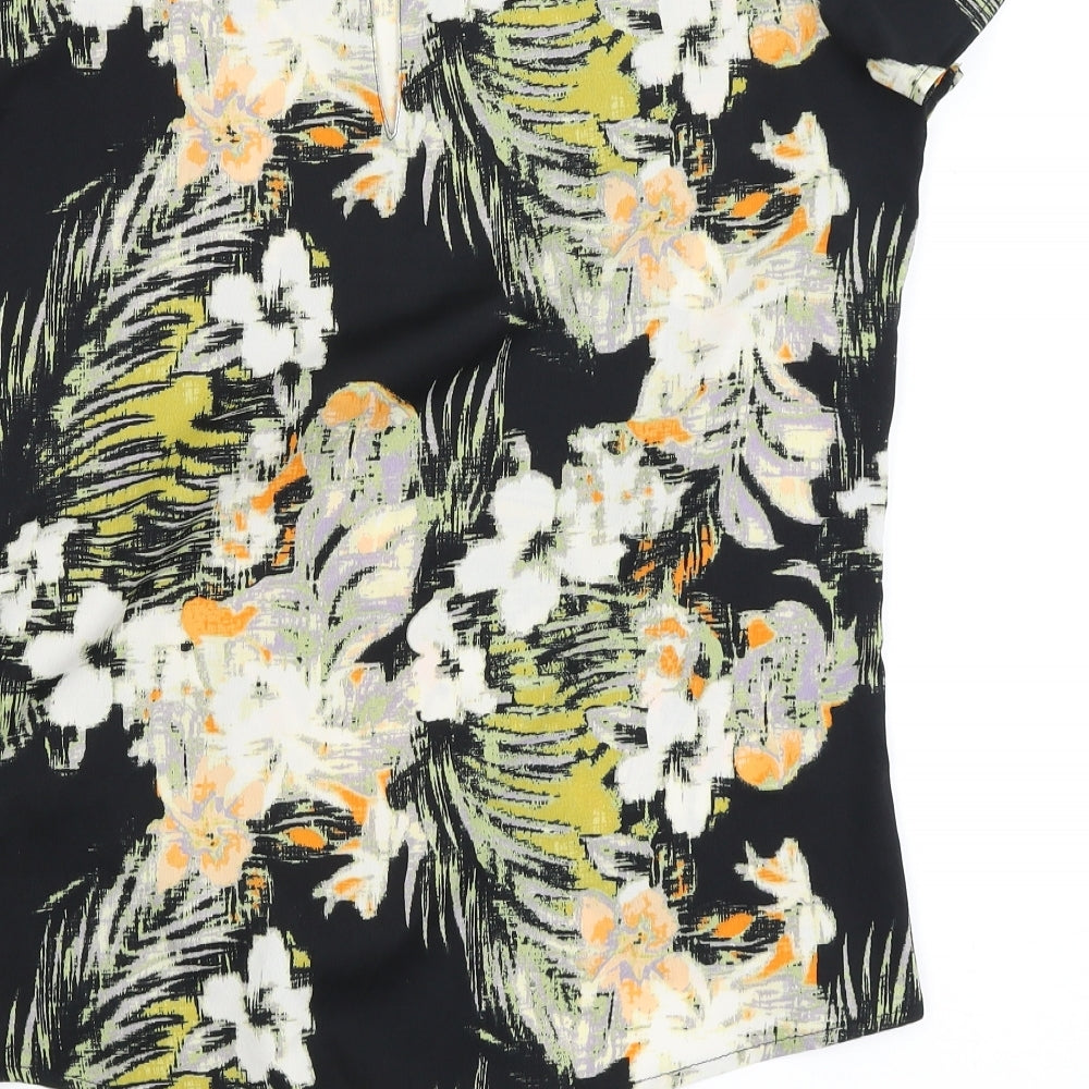 Per Una Womens Black Floral  Basic T-Shirt Size 14