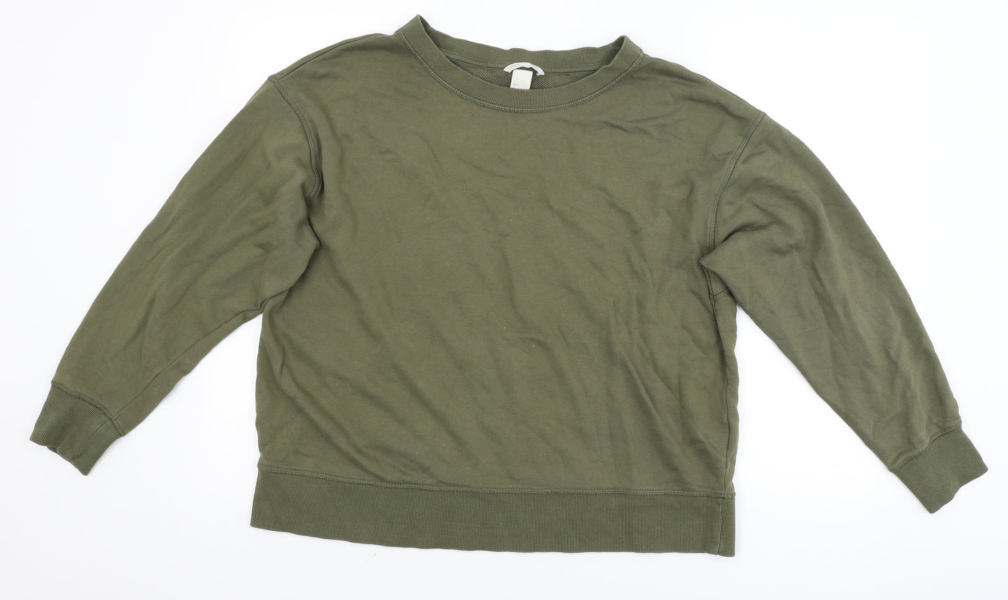 H&M Basic Mens Green   Pullover Sweatshirt Size L