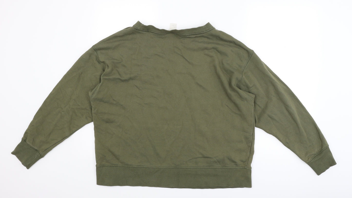H&M Basic Mens Green   Pullover Sweatshirt Size L