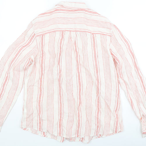 Marks and Spencer Womens Red Striped  Basic Button-Up Size 16