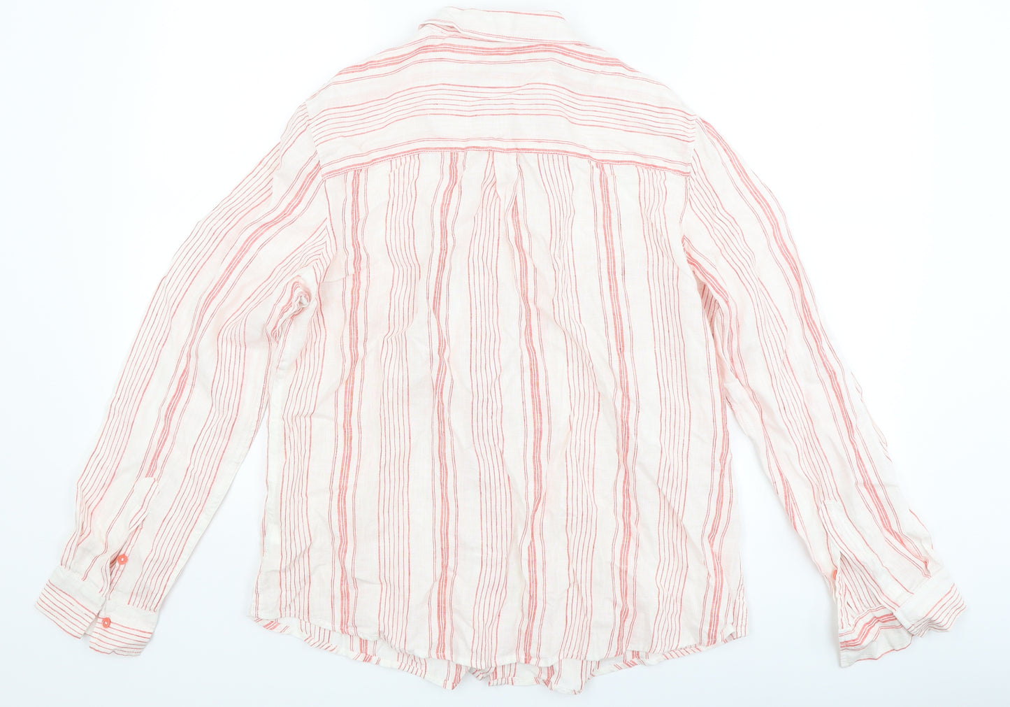 Marks and Spencer Womens Red Striped  Basic Button-Up Size 16