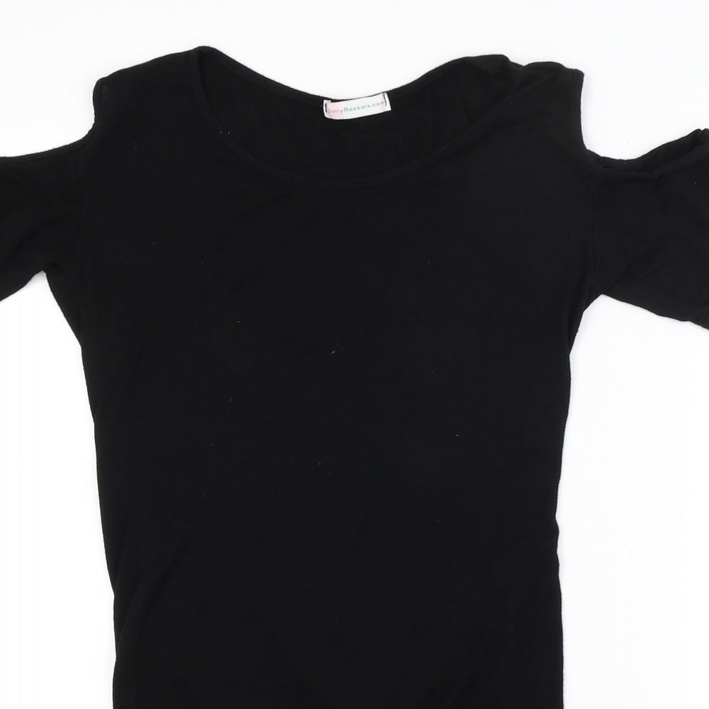 Jolly Rascals Girls Black   T-Shirt Dress  Size 13 Years  - cold shoulder