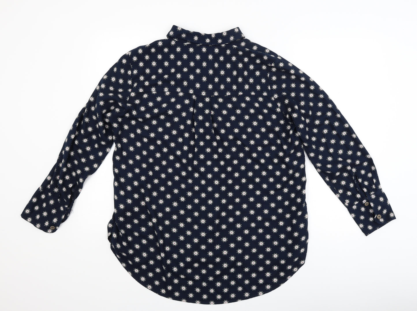 M&S Womens Blue Floral  Basic Blouse Size 16