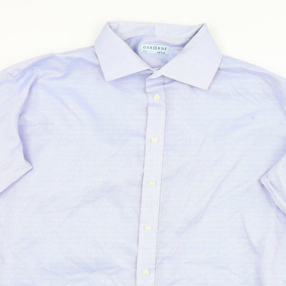 Osbourne Mens Blue    Dress Shirt Size 17.5