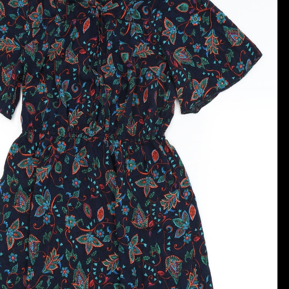 TU Womens Blue Floral  Fit & Flare  Size 14