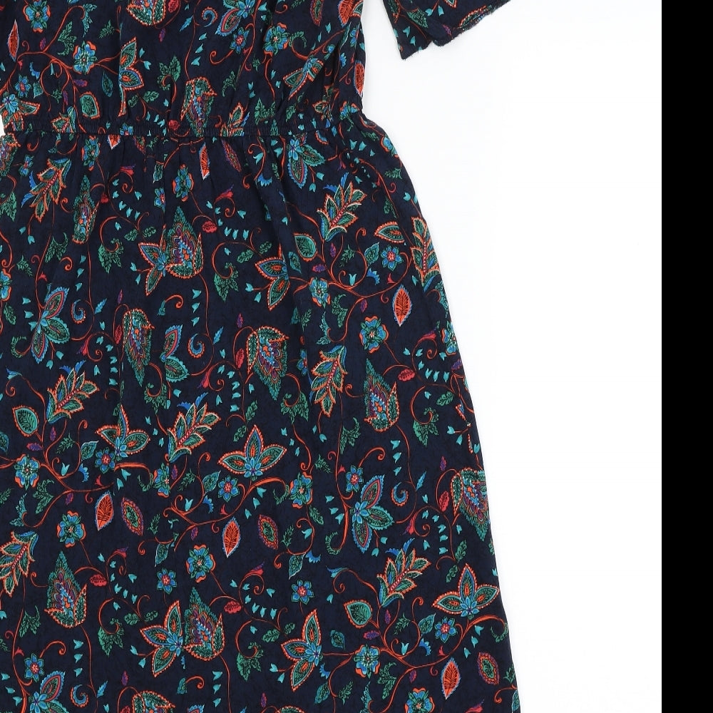 TU Womens Blue Floral  Fit & Flare  Size 14