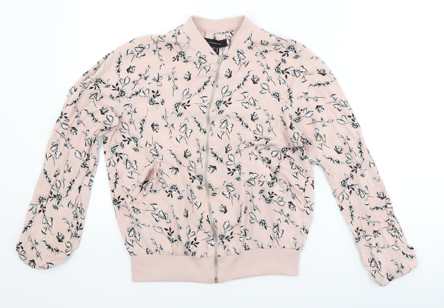 Atmosphere Womens Pink Floral  Full Zip Jumper Size 12