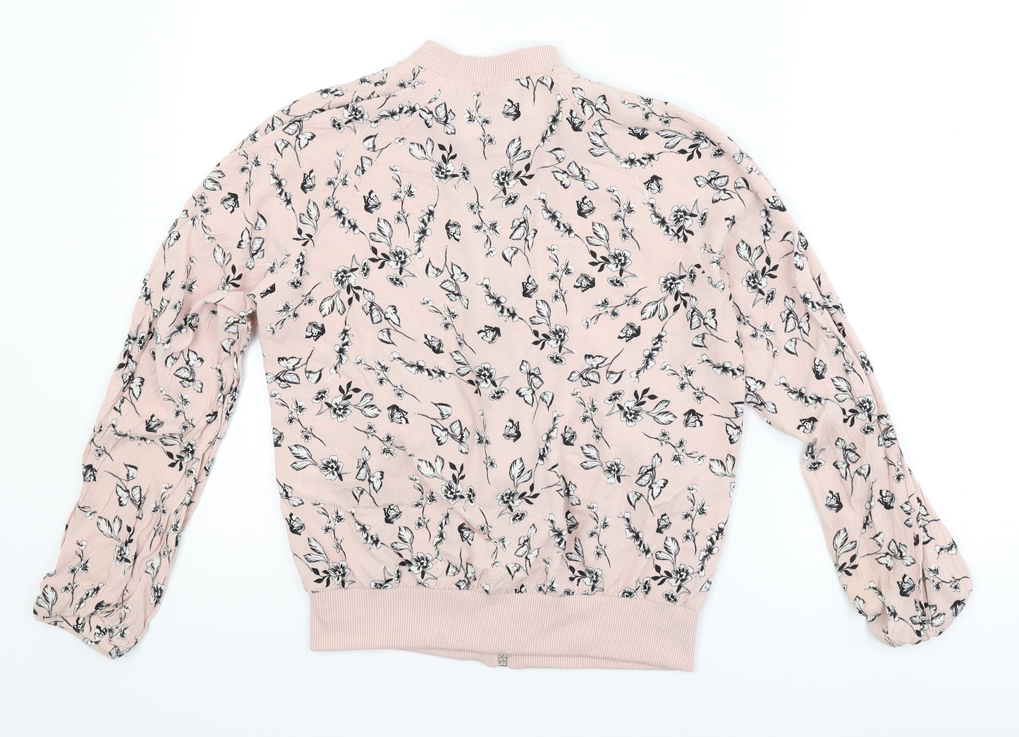 Atmosphere Womens Pink Floral  Full Zip Jumper Size 12