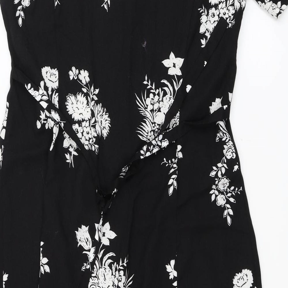 Isabelle Womens Black Floral  Maxi  Size 14