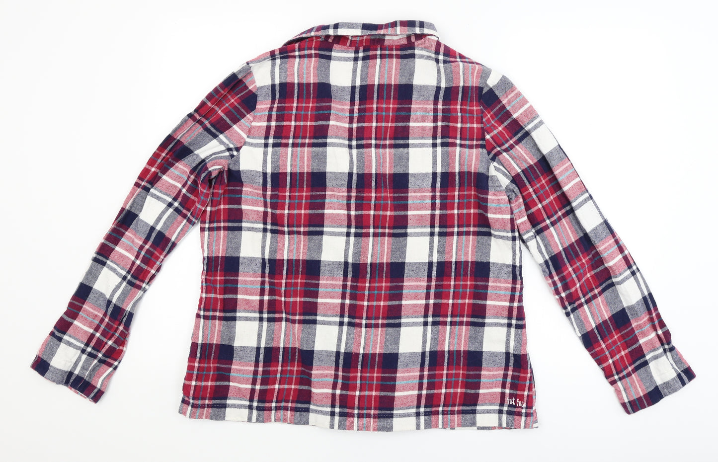 Fat Face Womens Red Plaid  Basic Button-Up Size 16