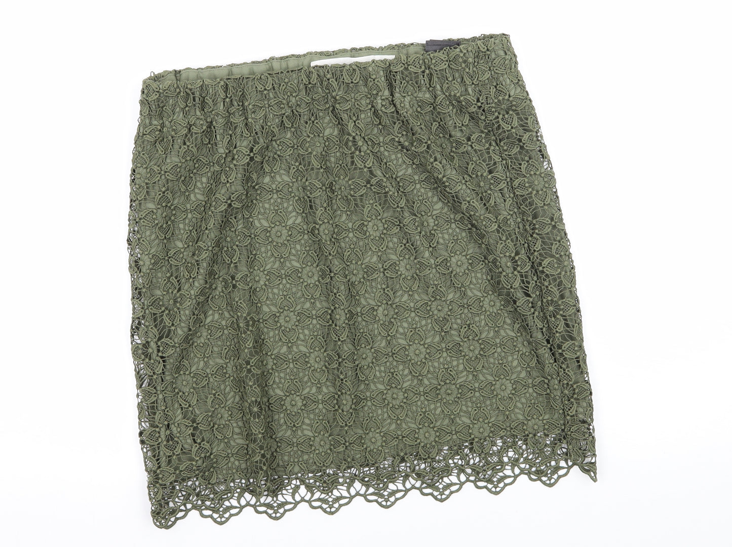 H&M Womens Green  Lace A-Line Skirt Size 10