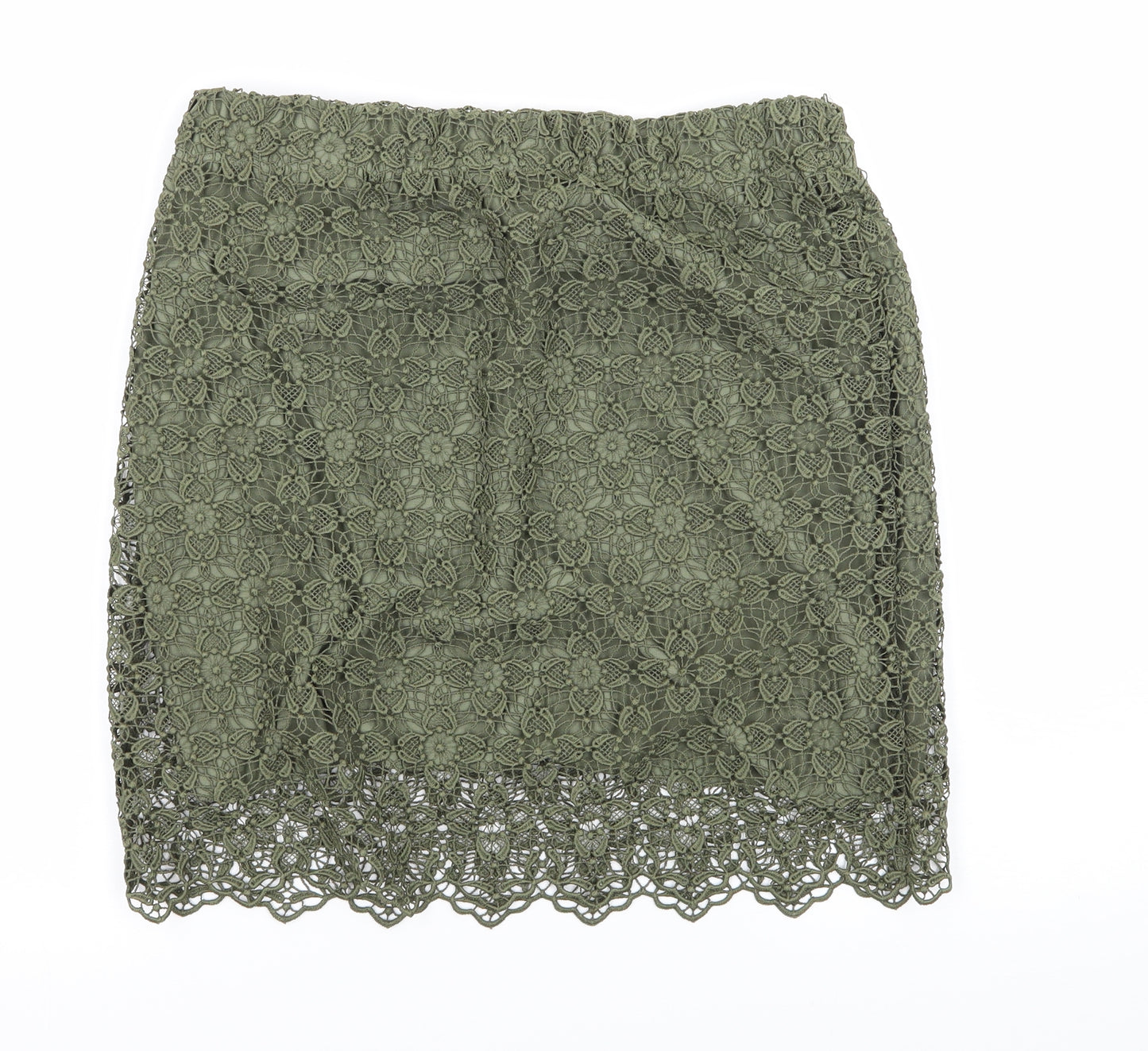 H&M Womens Green  Lace A-Line Skirt Size 10
