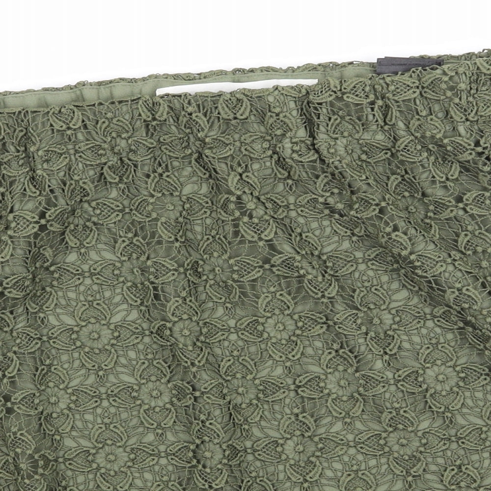 H&M Womens Green  Lace A-Line Skirt Size 10