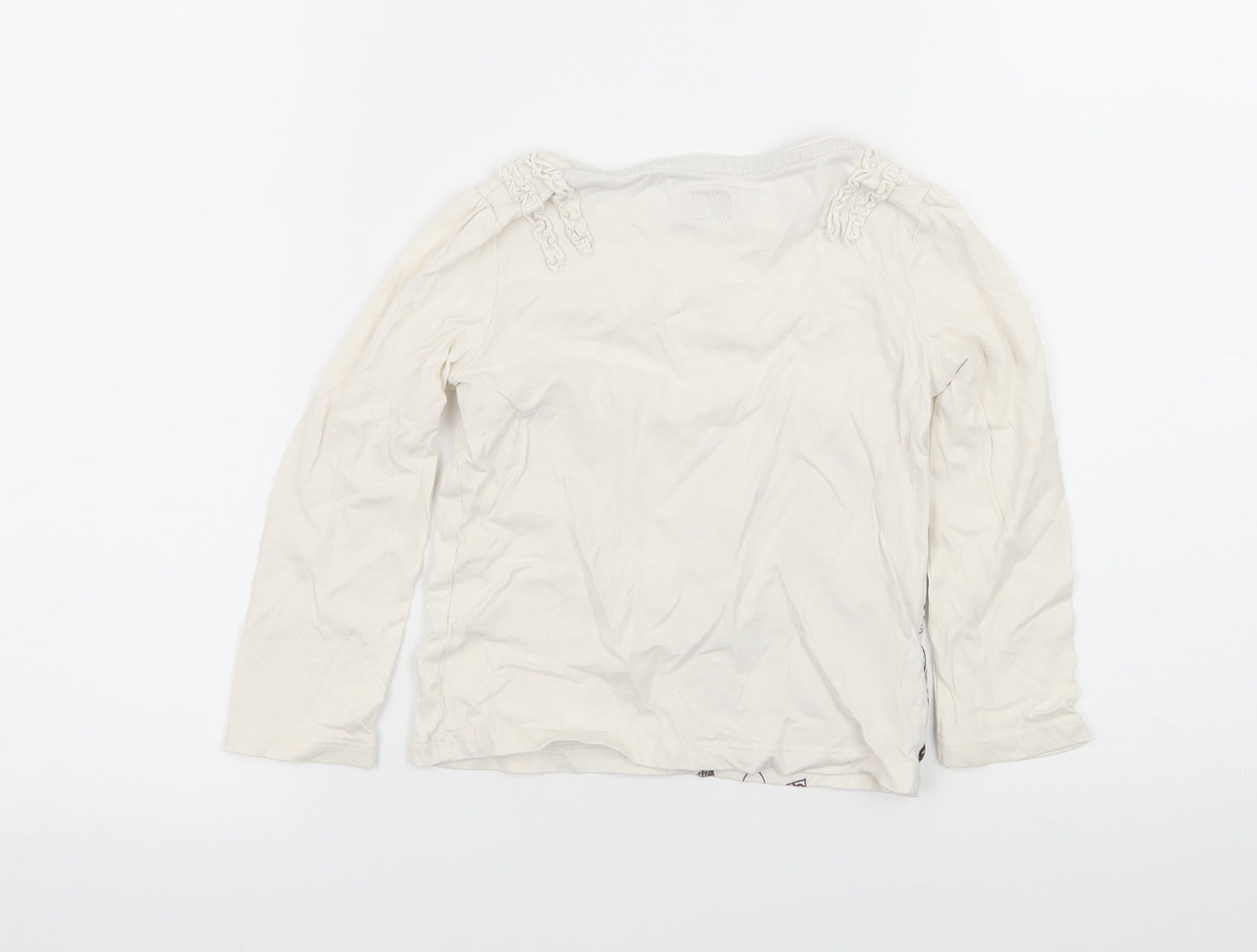 F&F Girls Ivory  Jersey Basic T-Shirt Size 2-3 Years  - Peacock