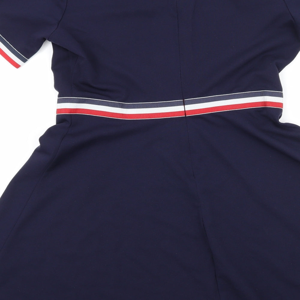 SheIn Womens Blue  Jersey Skater Dress  Size L