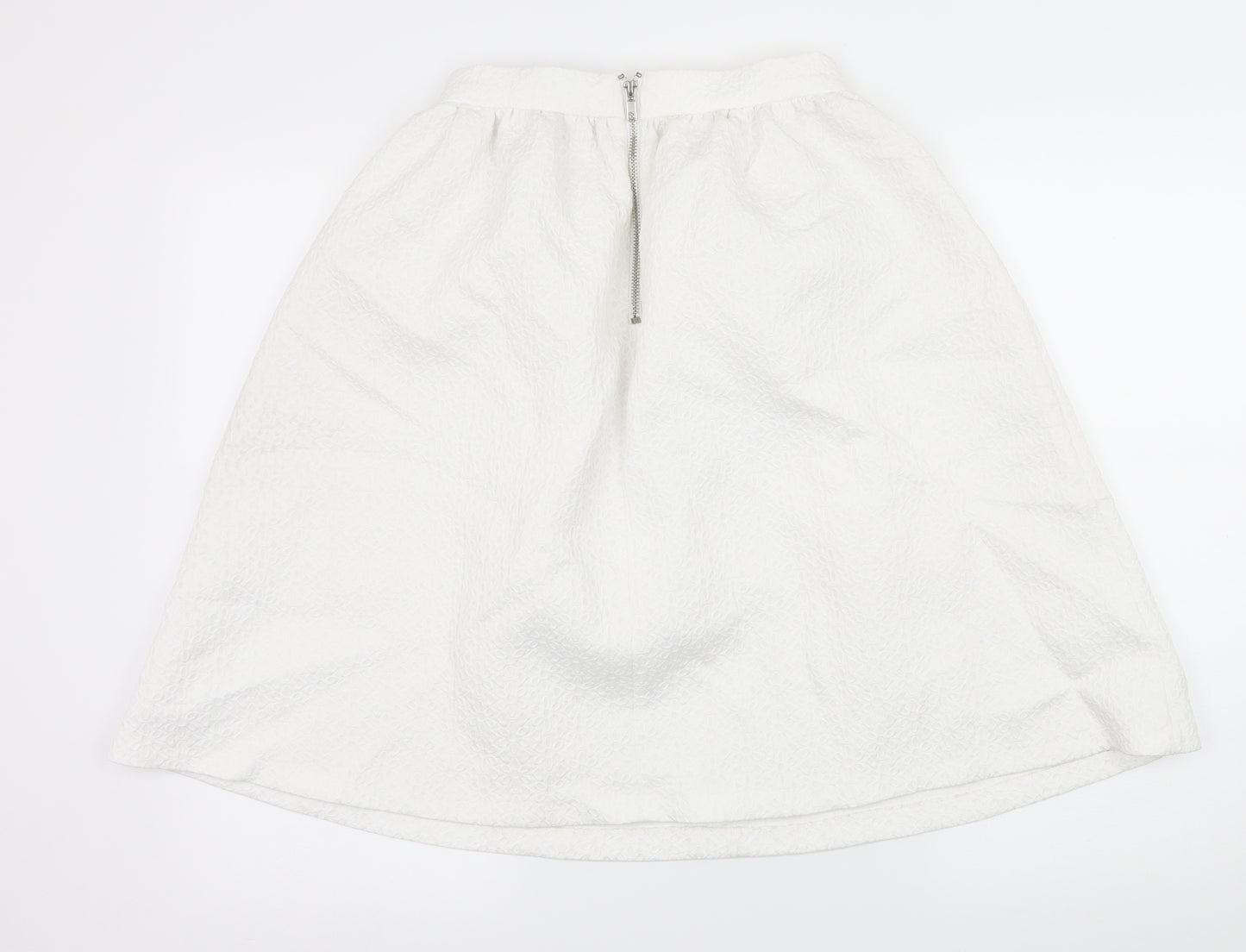 Topshop Womens White Floral  Flare Skirt Size 8