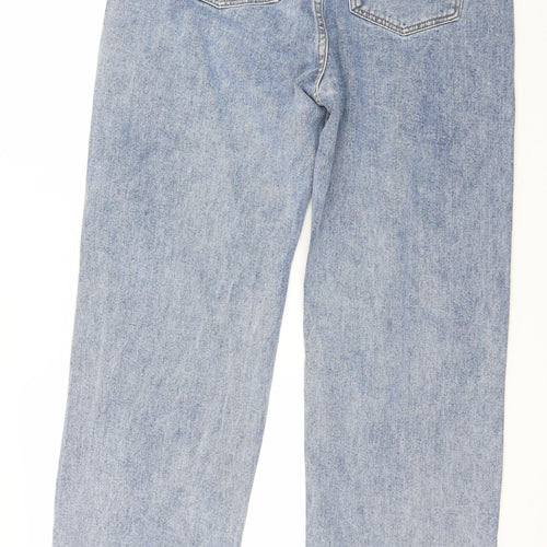 PRETTYLITTLETHING Womens Blue  Denim Wide-Leg Jeans Size 16 L33 in