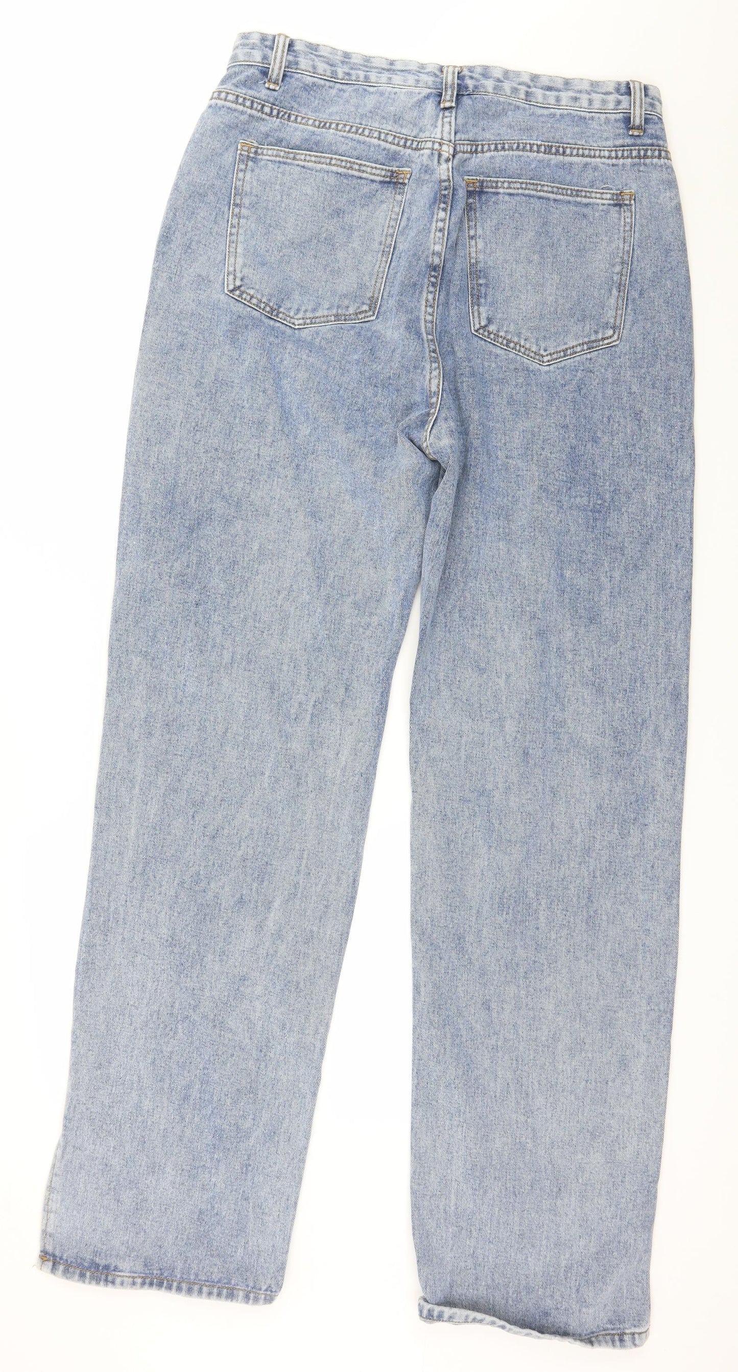 PRETTYLITTLETHING Womens Blue  Denim Wide-Leg Jeans Size 16 L33 in