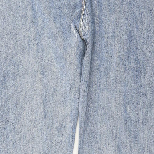 PRETTYLITTLETHING Womens Blue  Denim Wide-Leg Jeans Size 16 L33 in