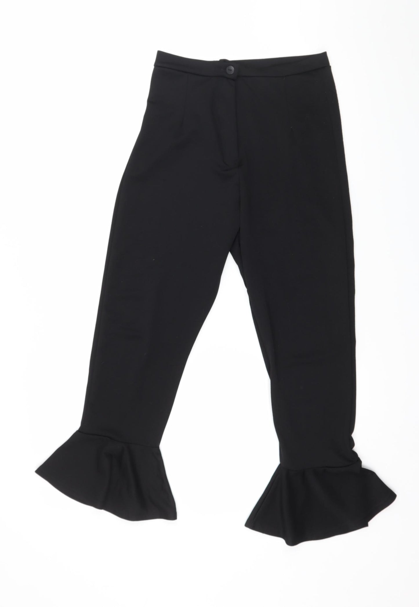PRETTYLITTLETHING Womens Black   Trousers  Size 10 L22 in