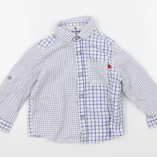 Mothercare Baby White Check  Basic Button-Up Size 9-12 Months