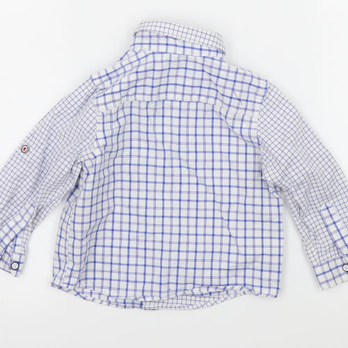 Mothercare Baby White Check  Basic Button-Up Size 9-12 Months