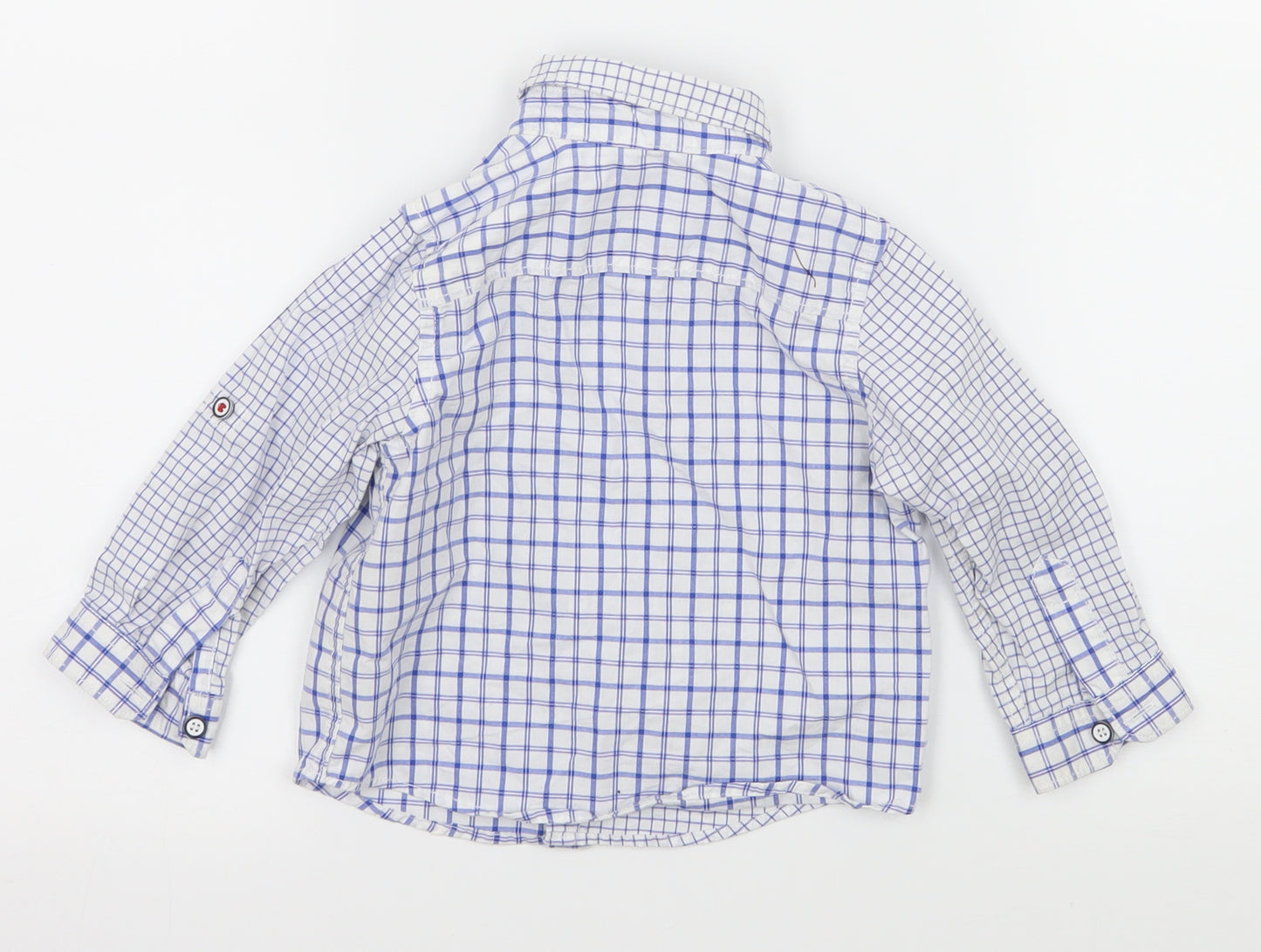 Mothercare Baby White Check  Basic Button-Up Size 9-12 Months