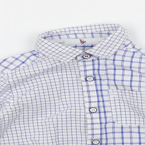 Mothercare Baby White Check  Basic Button-Up Size 9-12 Months