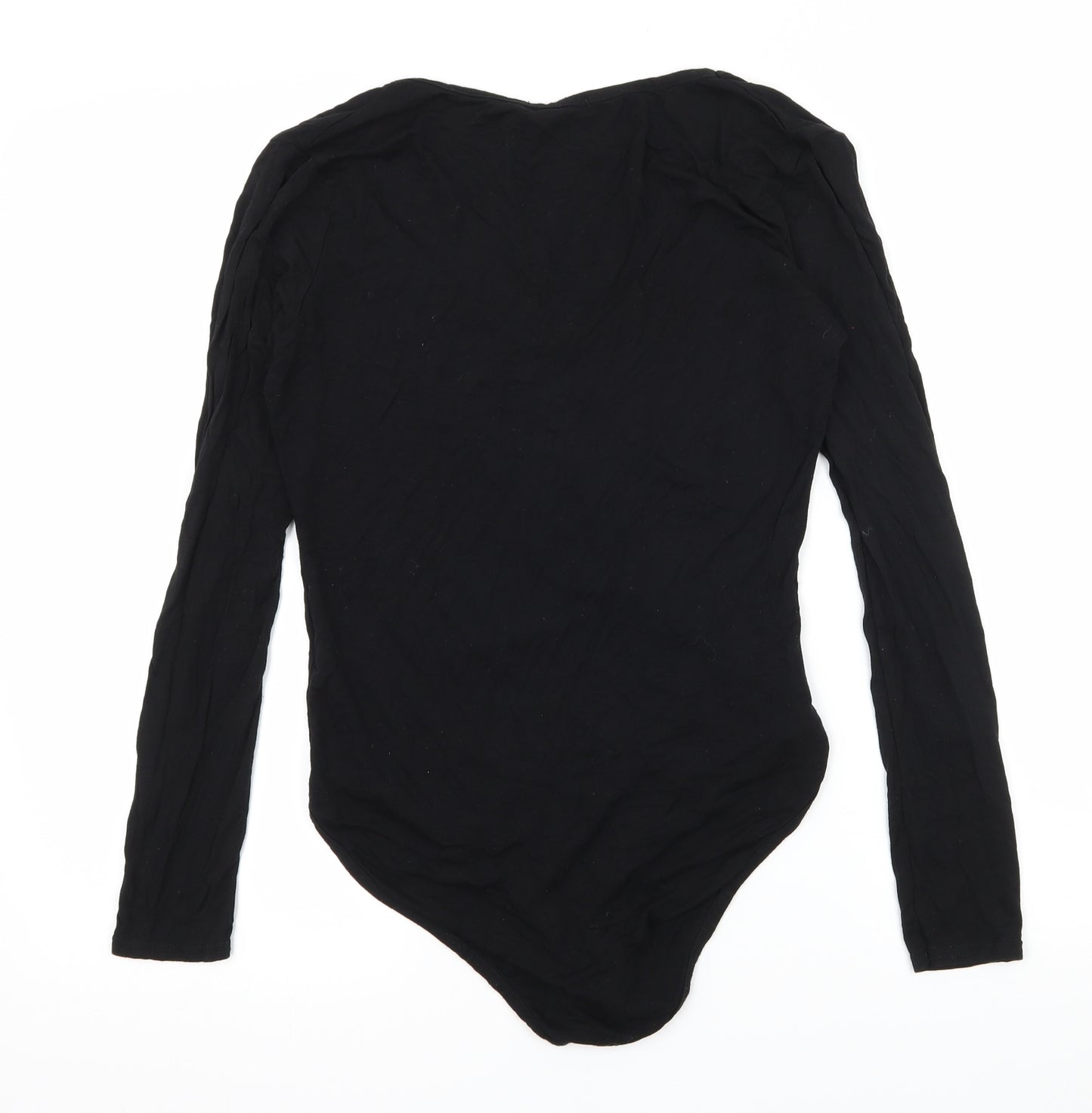 Boohoo Womens Black  Jersey Bodysuit One-Piece Size 12