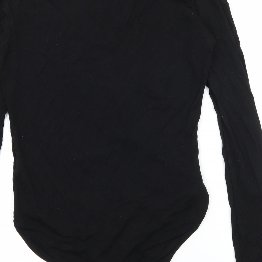 Boohoo Womens Black  Jersey Bodysuit One-Piece Size 12