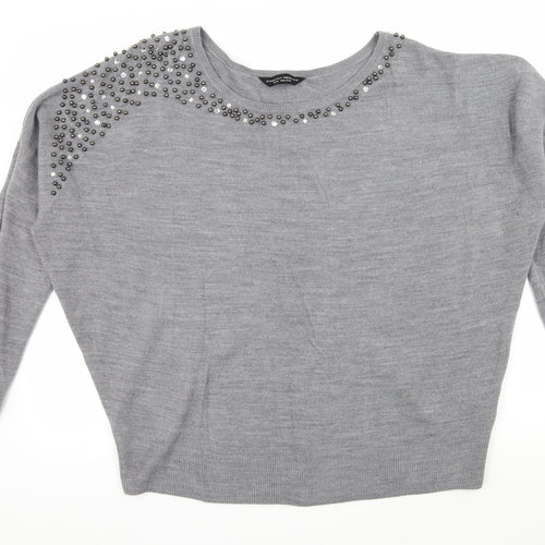 Dorothy Perkins Womens Grey  Knit Pullover Jumper Size 20