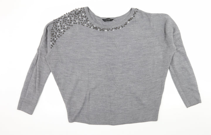 Dorothy Perkins Womens Grey  Knit Pullover Jumper Size 20