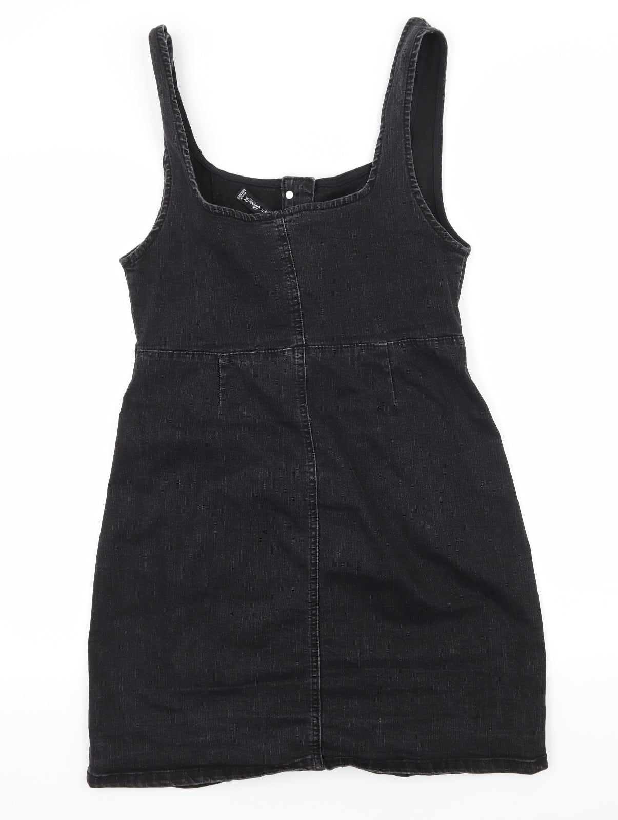 Denim & Co. Womens Grey  Denim Pinafore/Dungaree Dress  Size 12