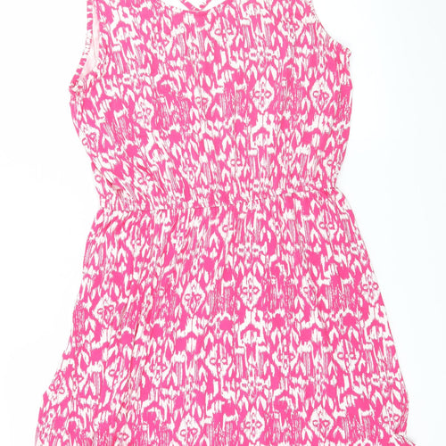 George Womens Pink Geometric Jersey Skater Dress  Size 14