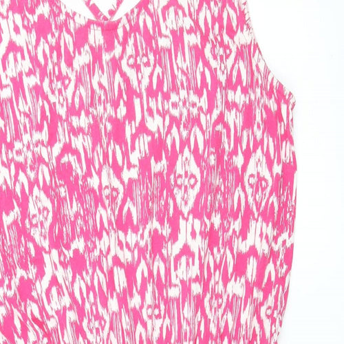George Womens Pink Geometric Jersey Skater Dress  Size 14
