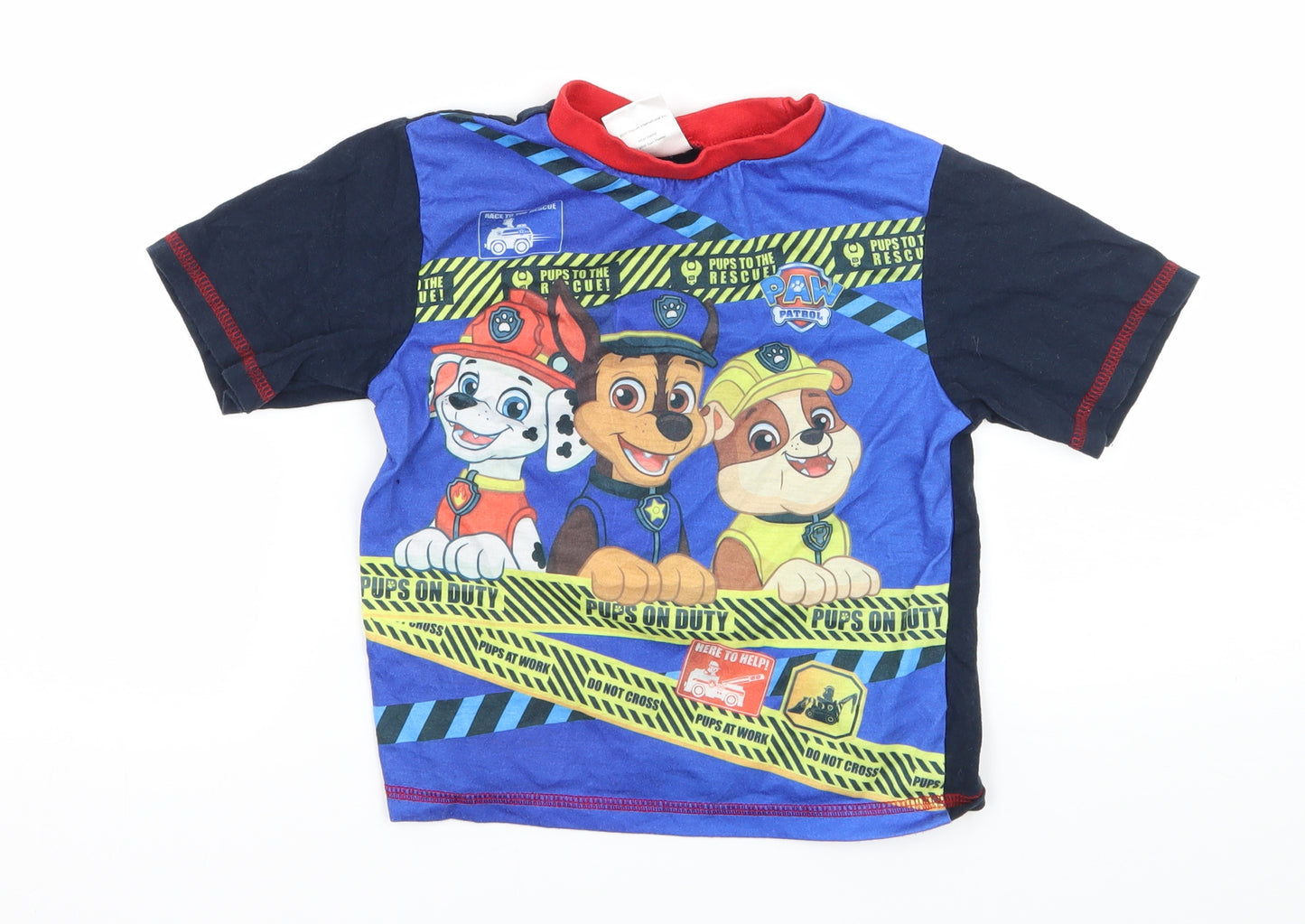 Preworn Boys Blue Geometric Jersey Basic T-Shirt Size 3-4 Years  - Paw Patrol