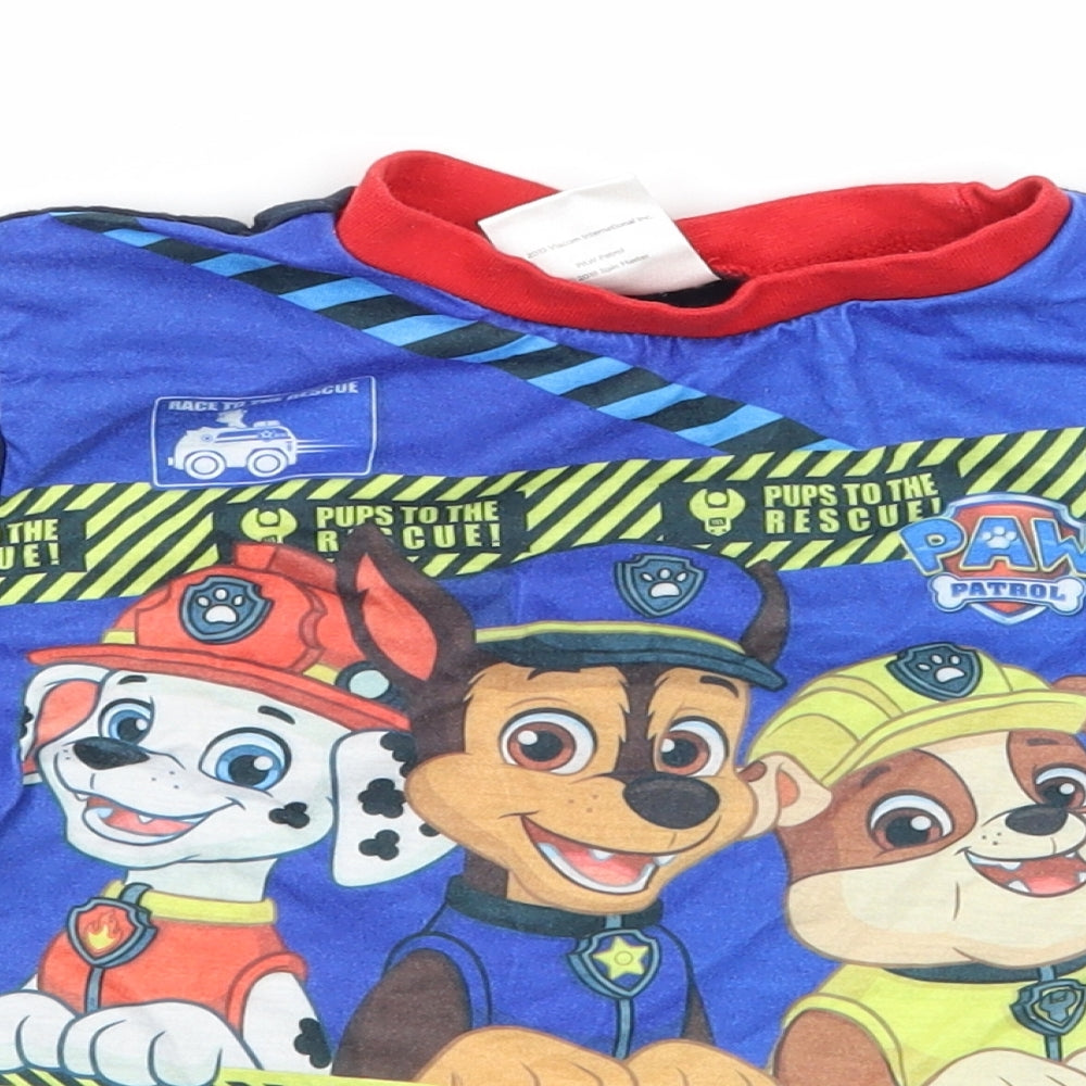 Preworn Boys Blue Geometric Jersey Basic T-Shirt Size 3-4 Years  - Paw Patrol